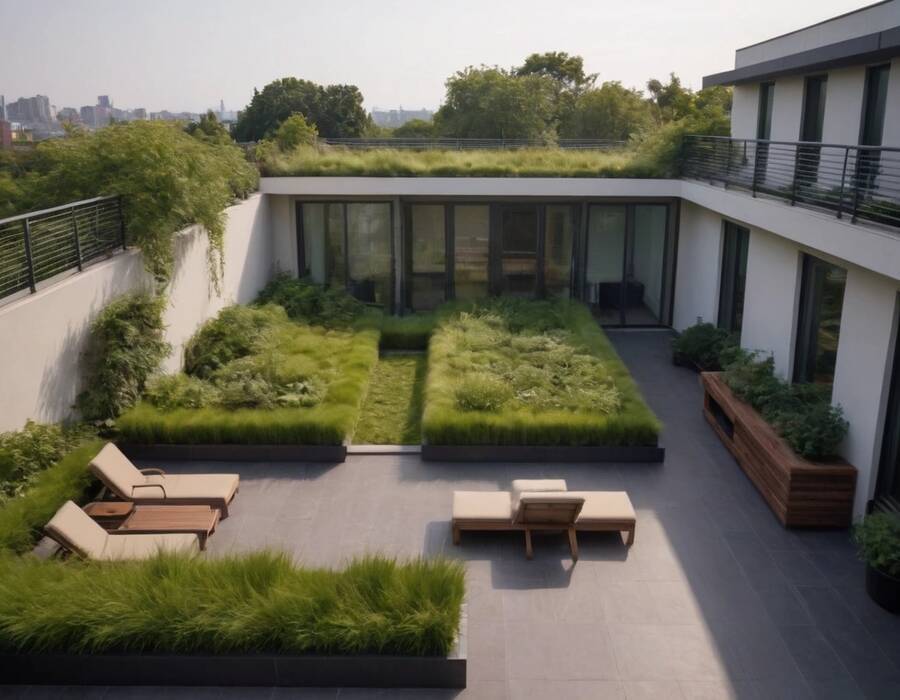 Green roof of a residential building